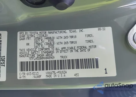 2022 Toyota Tundra Sr5 from USA, damaged, VIN 5TFLA5DB0NX048969